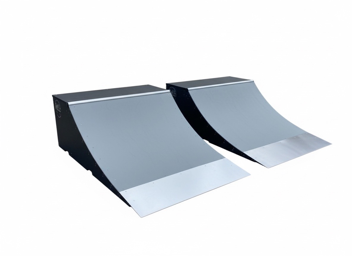 Dual Pipe Ramp 2ft tall 4ft wide quarter pipe ramp – roll-in.co